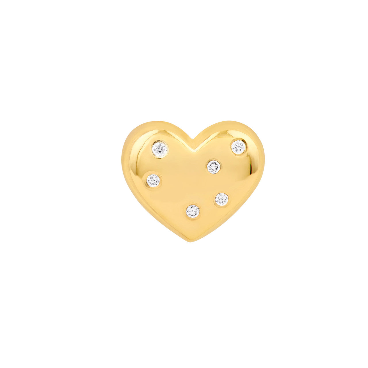 Diamond Puffed Heart Studs