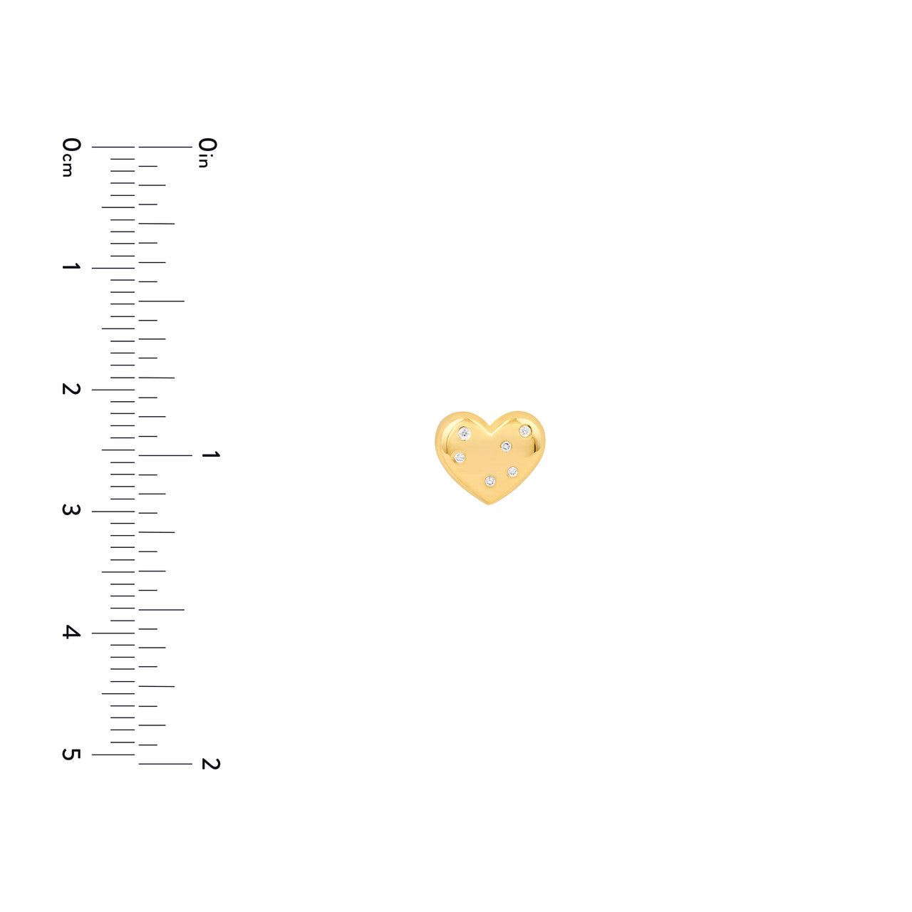 Diamond Puffed Heart Studs