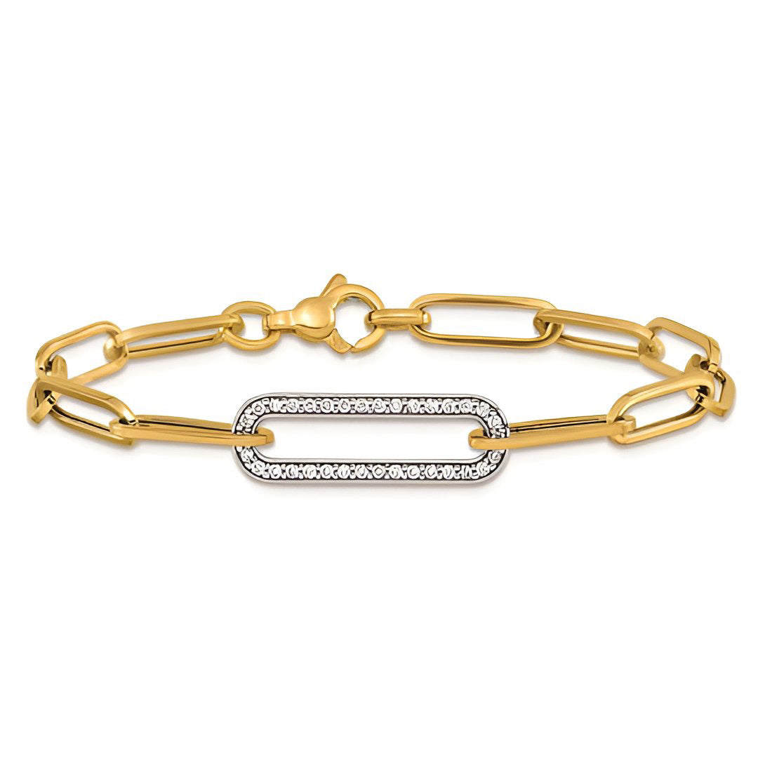 Diamond Paper Clip Link Bracelet