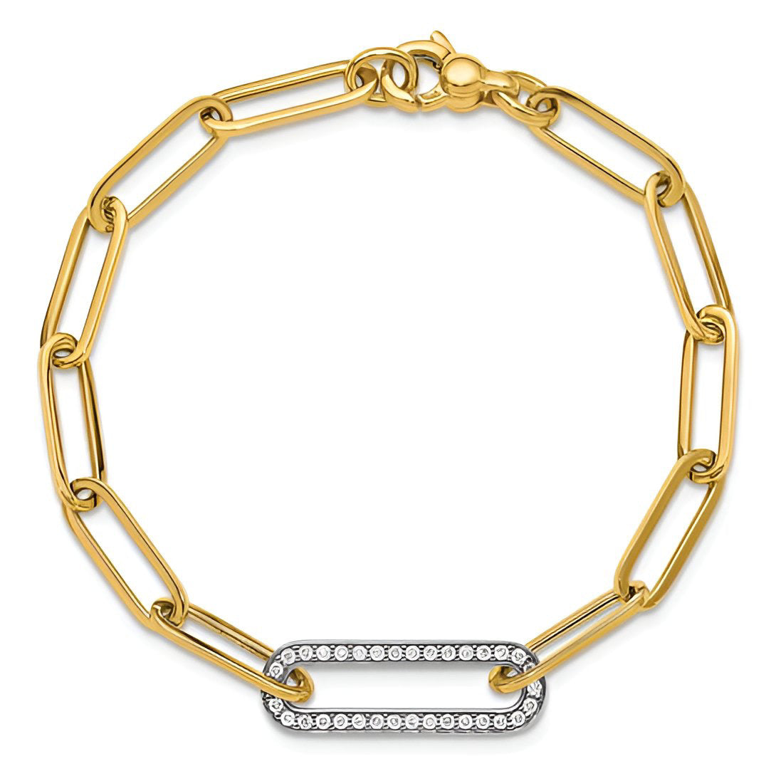 Diamond Paper Clip Link Bracelet