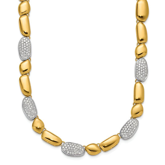 Diamond Pave Organic Link Necklace