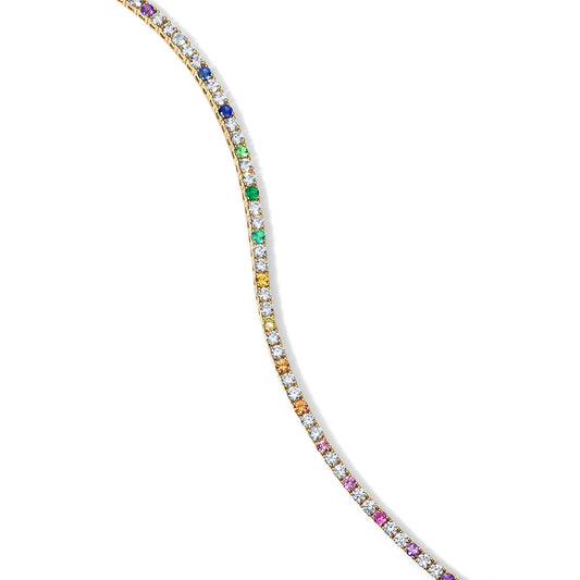 Rainbow Sapphire and Diamond Bracelet