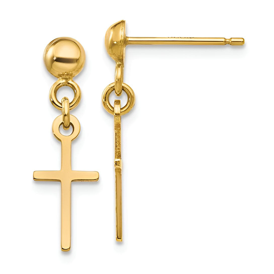 Gold Cross Earrings