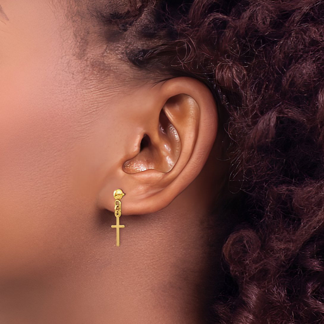 Gold Cross Earrings