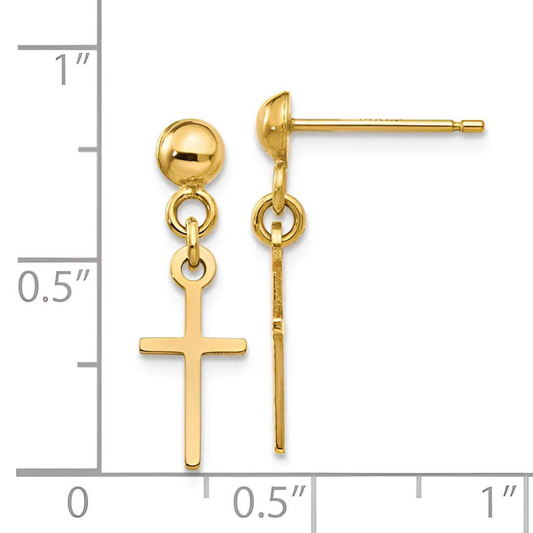 Gold Cross Earrings