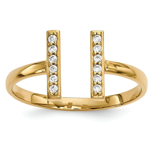 Double Diamond Bar Ring