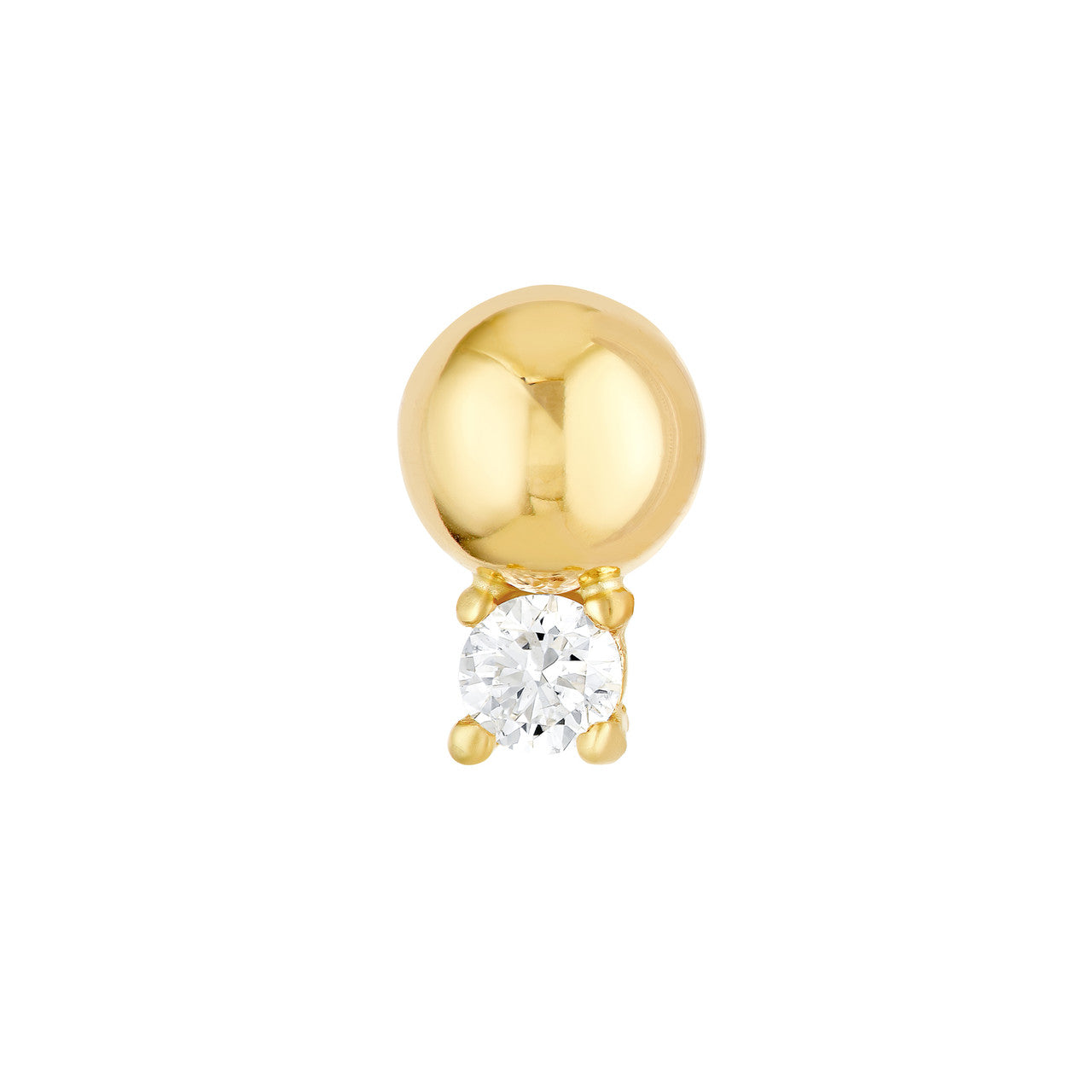 Diamond and Bead Stud Earrings