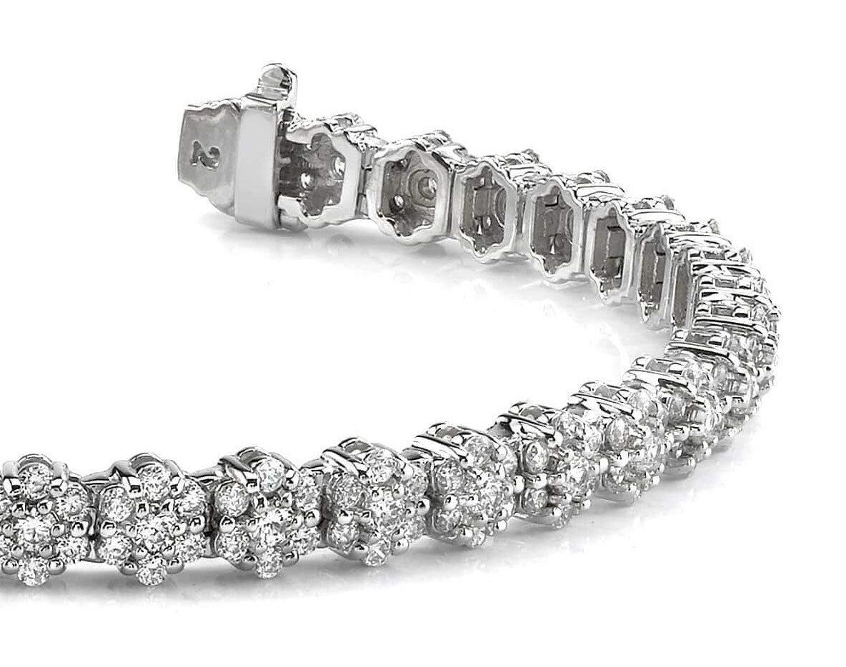 Cluster Diamond Tennis Bracelet