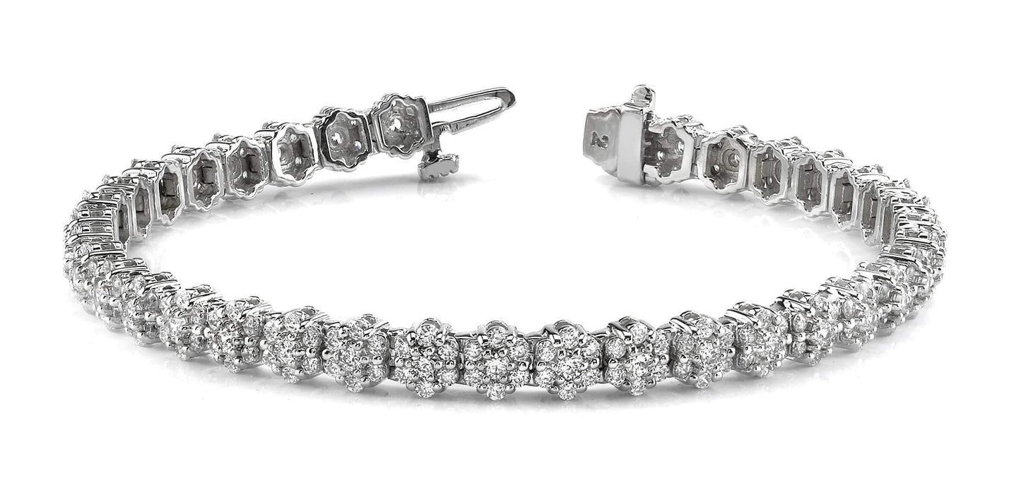 Cluster Diamond Tennis Bracelet