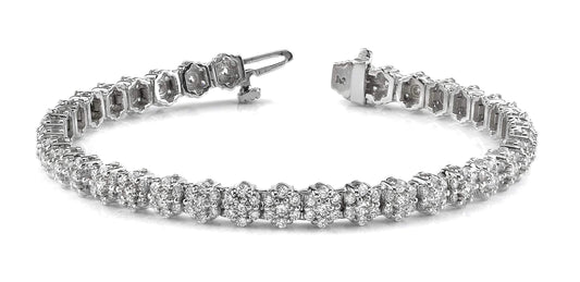 Cluster Diamond Tennis Bracelet