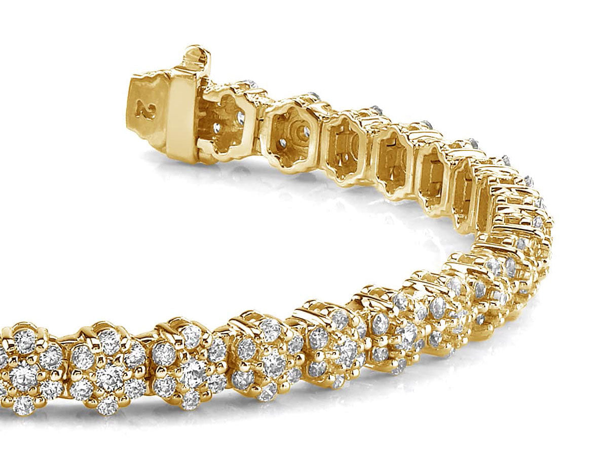 Cluster Diamond Tennis Bracelet