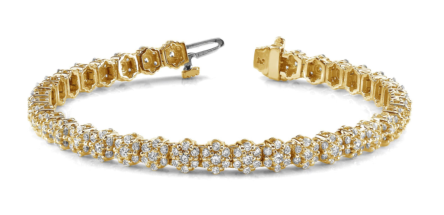 Cluster Diamond Tennis Bracelet