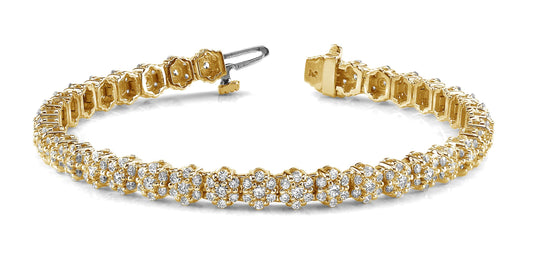 Cluster Diamond Tennis Bracelet