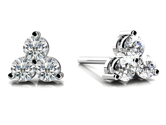 Trio Round Diamond Studs