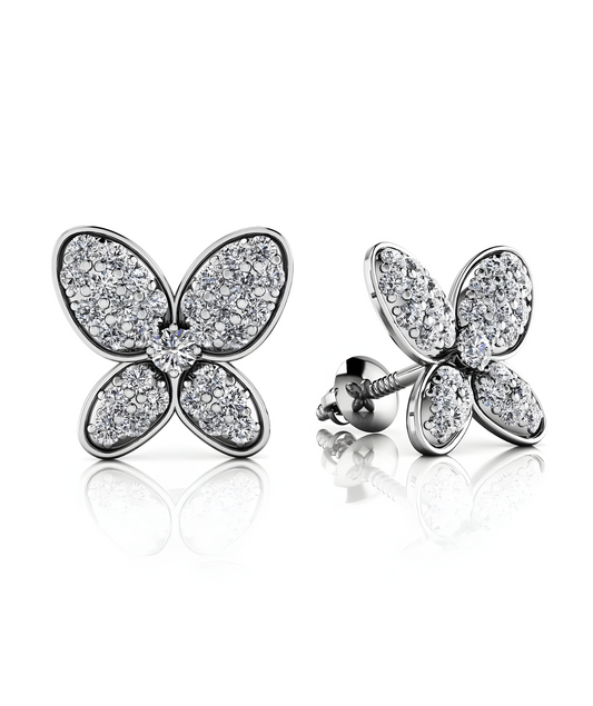 Butterfly Diamond Stud Earrings