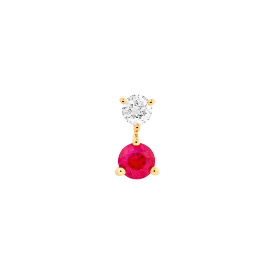 Ruby and Diamond Studs