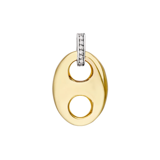 Puffed Mariner Pendant Diamond Bail