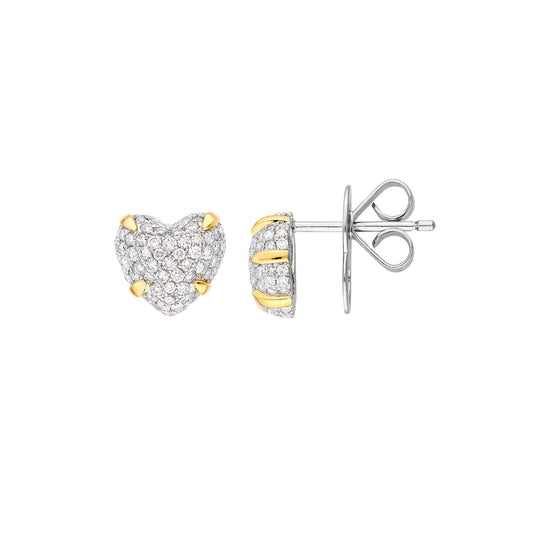 Diamond Pavé Heart Studs