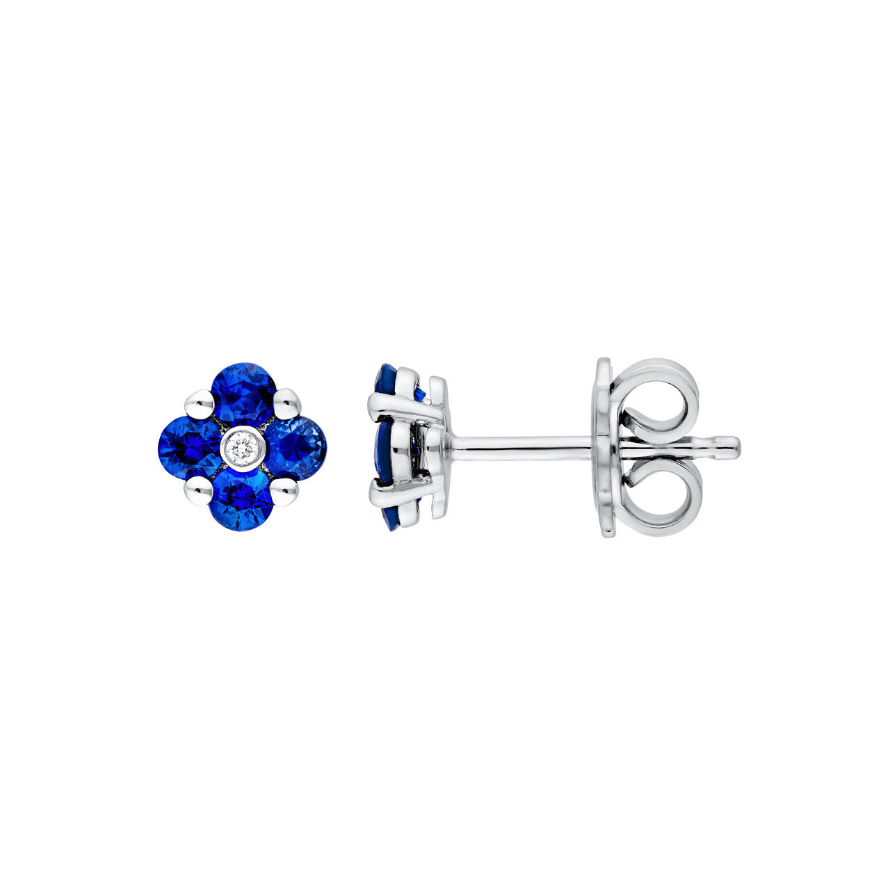 Sapphire Flower Studs