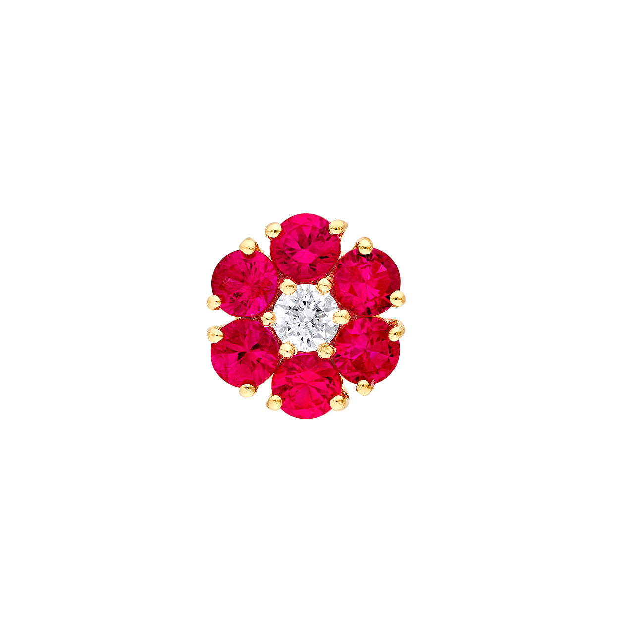 Ruby & Diamond Cluster Studs