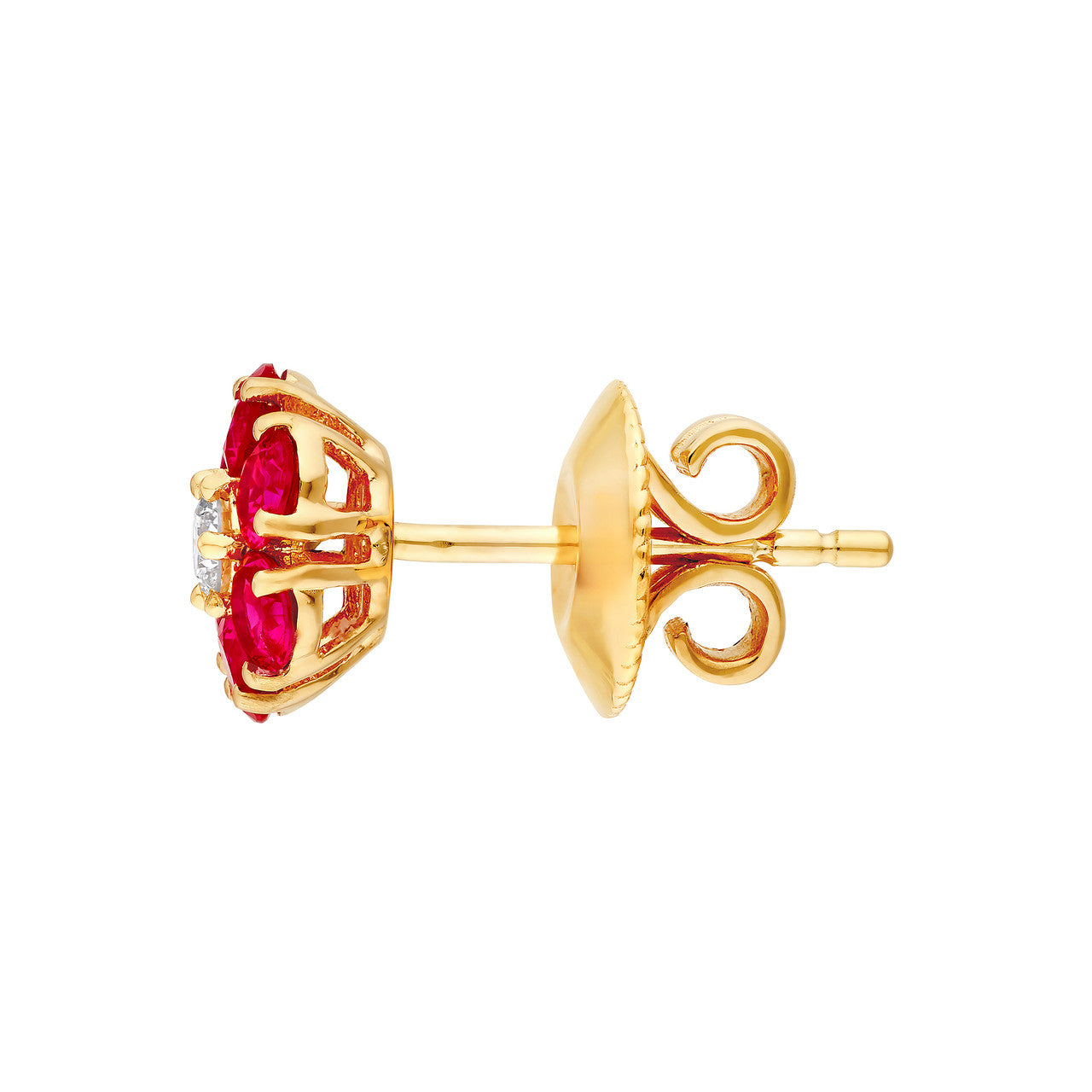 Ruby & Diamond Cluster Studs