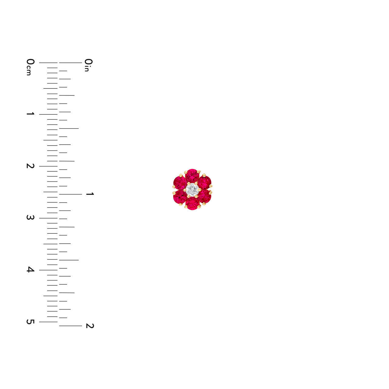 Ruby & Diamond Cluster Studs