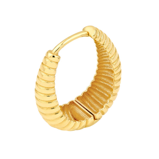 Graduated Shrimp Oval Hoop Earrings