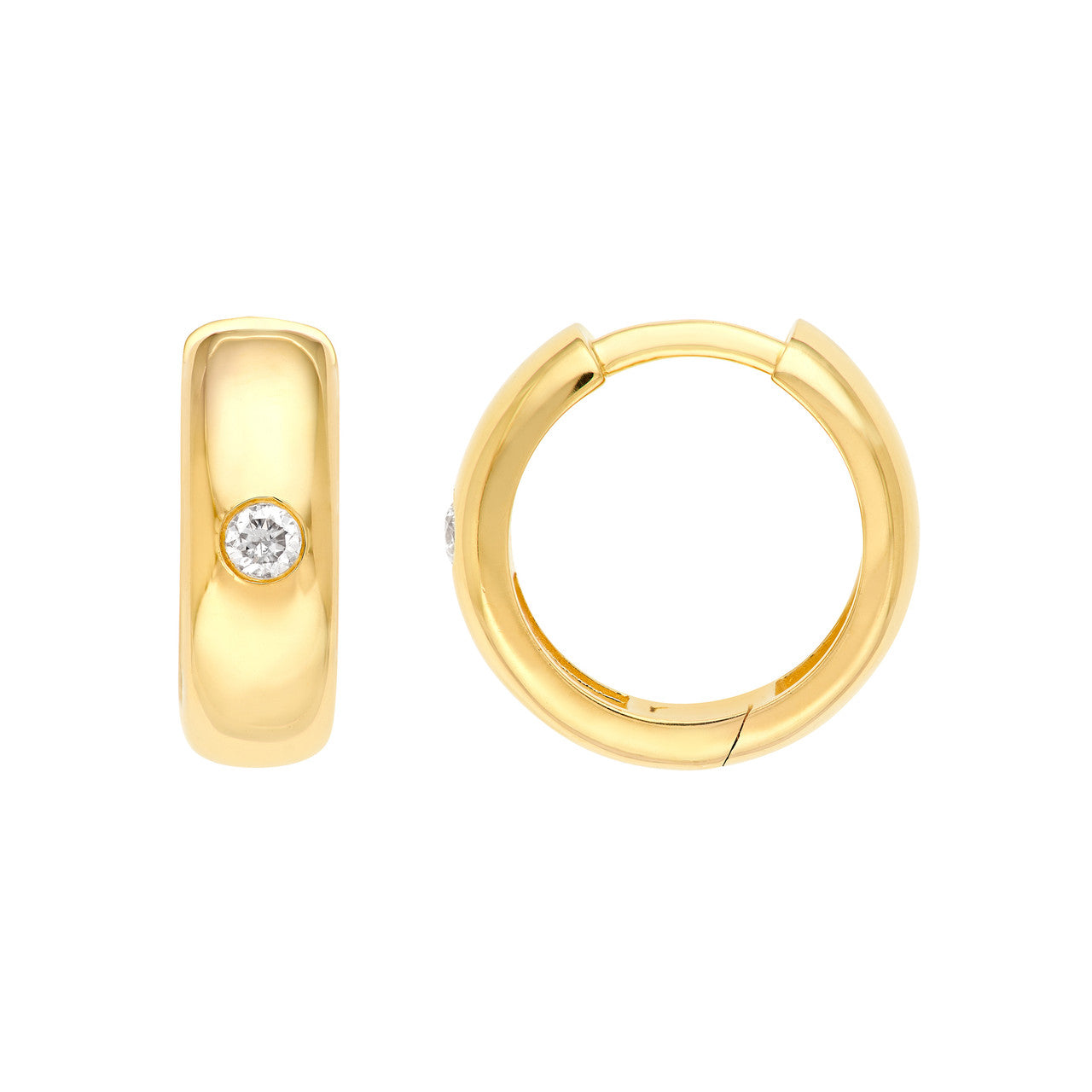 11mm Chunky Diamond Hoop Earrings