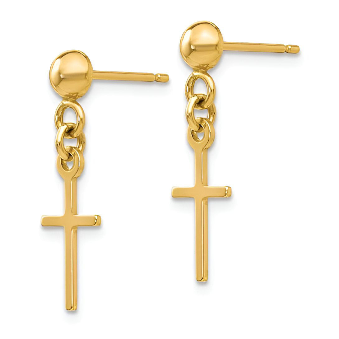 Gold Cross Earrings