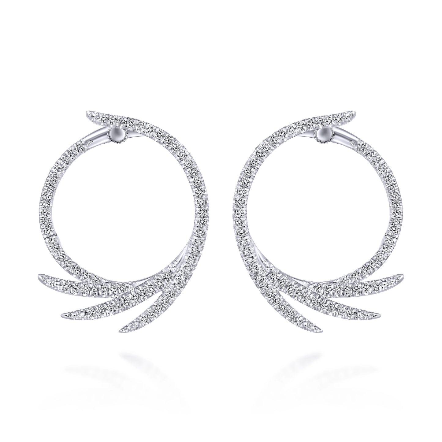 Diamond Swirl Bypass Hoop Earrings