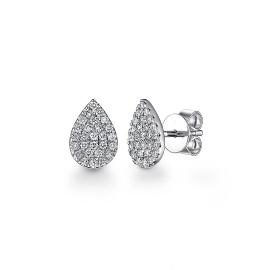 Pear Shape Cluster Diamond Stud Earrings