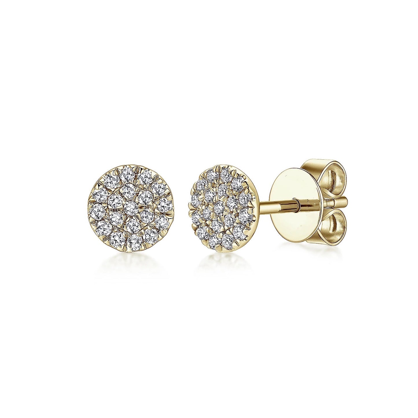 Round Cluster Diamond Stud Earrings