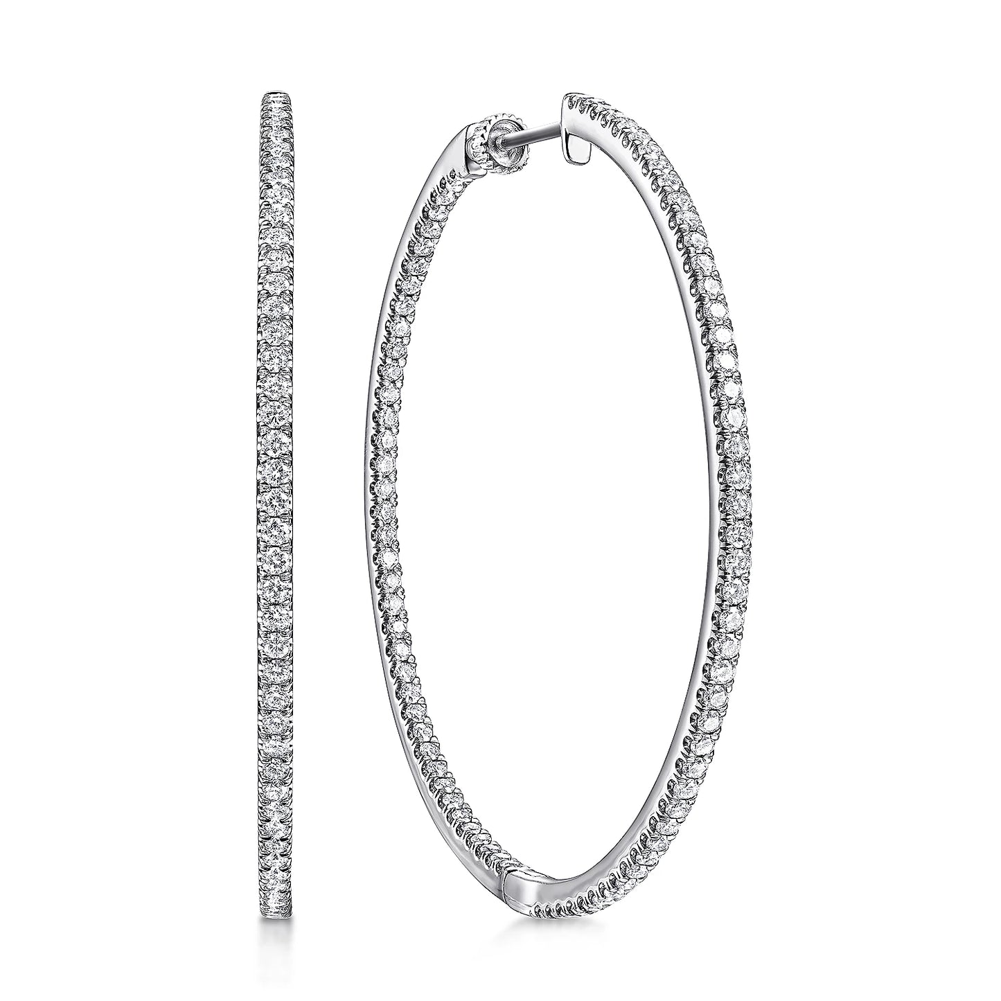 50mm Inside Out Diamond Hoops