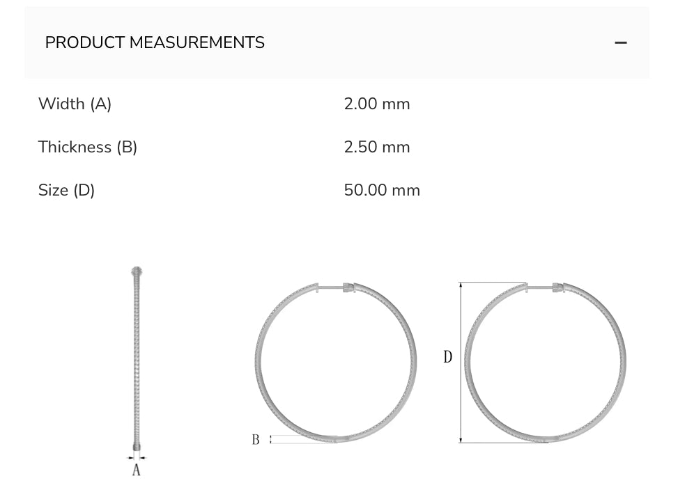 50mm Inside Out Diamond Hoops