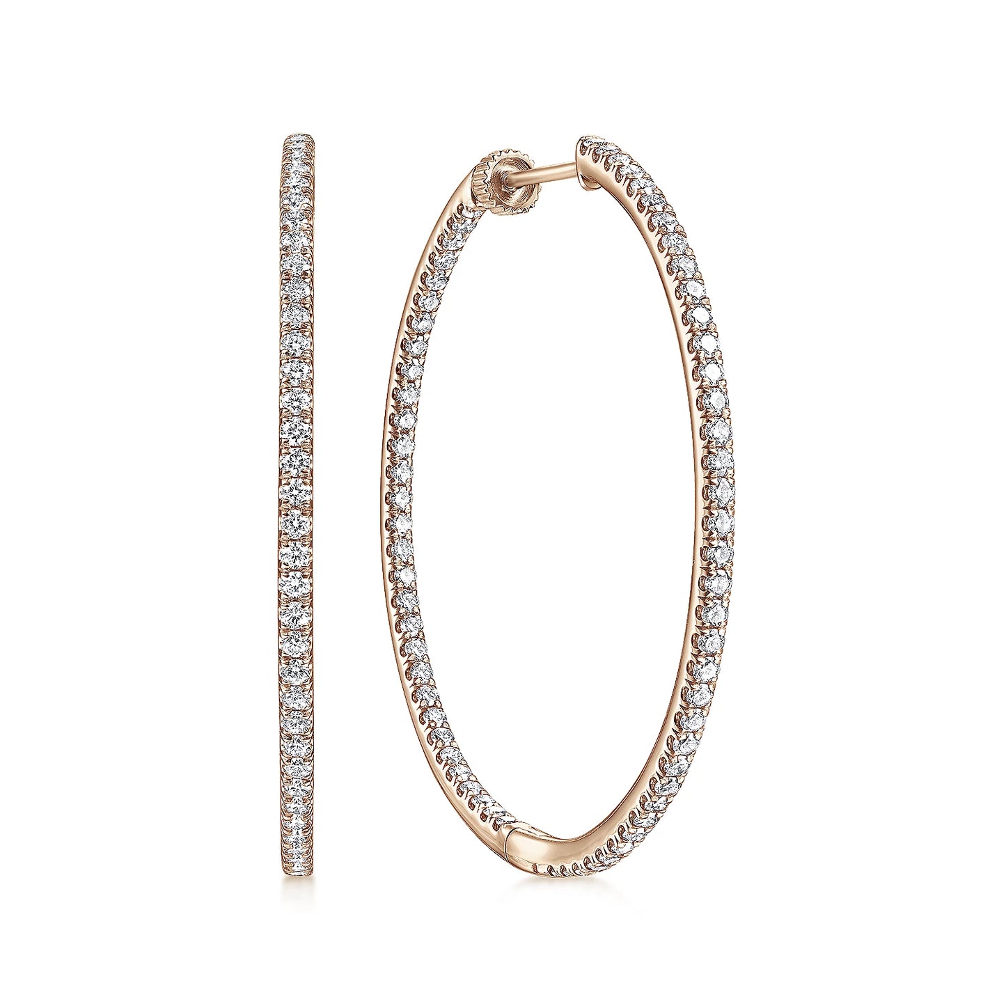 40mm Inside Out Diamond Hoops