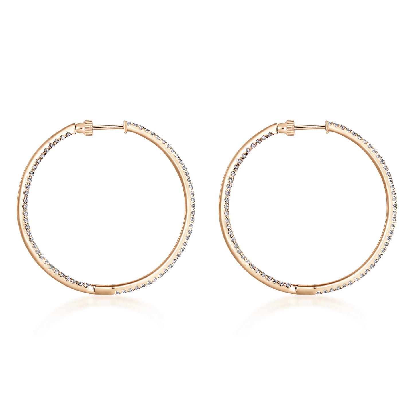 40mm Inside Out Diamond Hoops